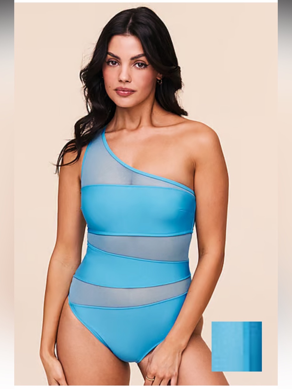 One Shoulder Blue Women’s cutout mesh Kimora adore me Swimsuit